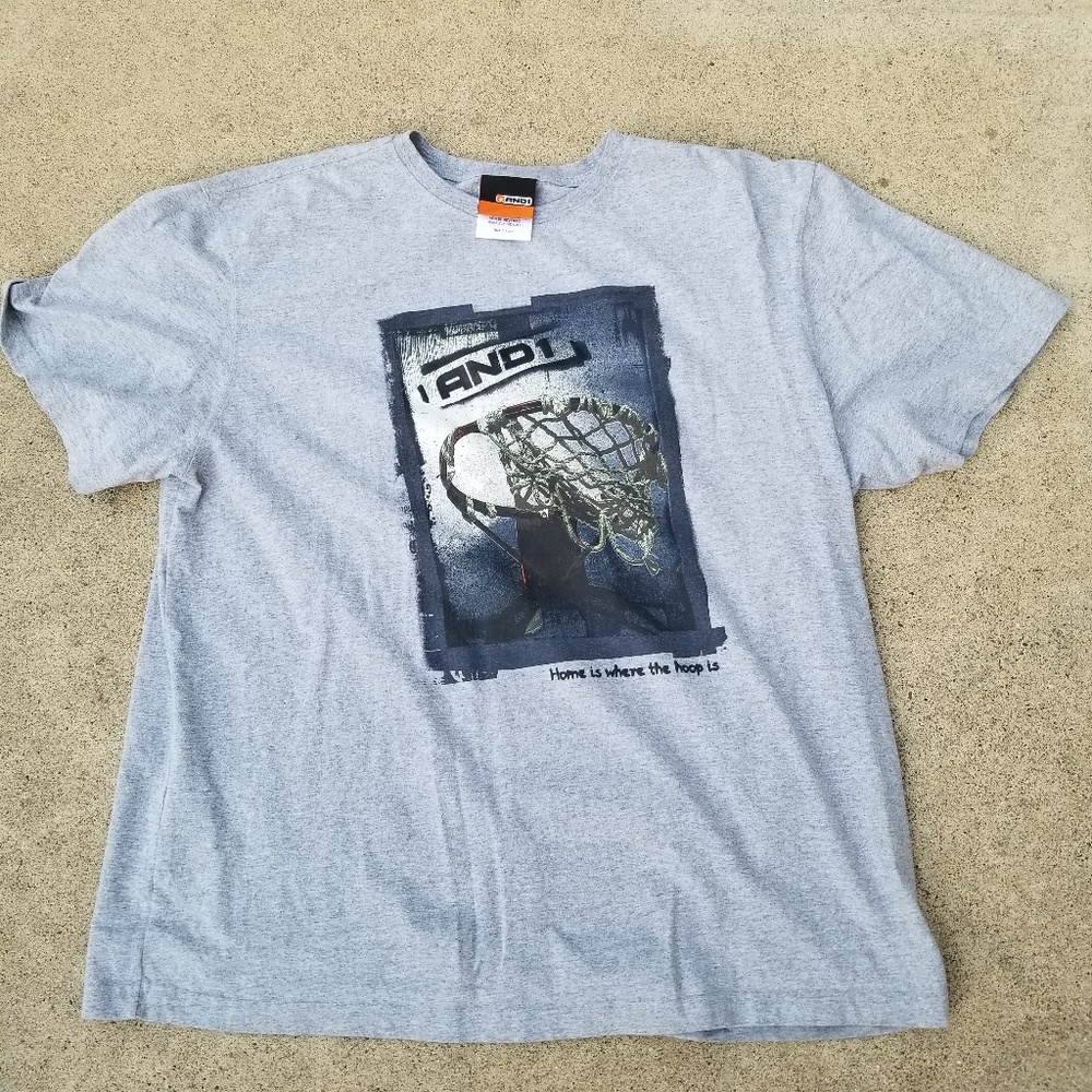 And 1 Home Is Where The Hoop Is Grey Shirt XL